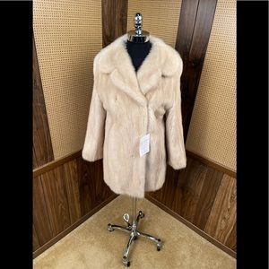 Vintage Lowenthal’s Cream Off White Mink Fur Coat Jacket Small